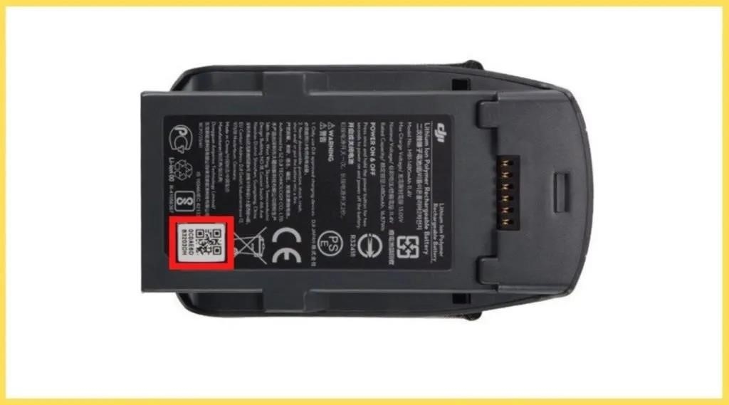 Расположение серийного номера DJI Spark Серийный номер батареи DJI Spark