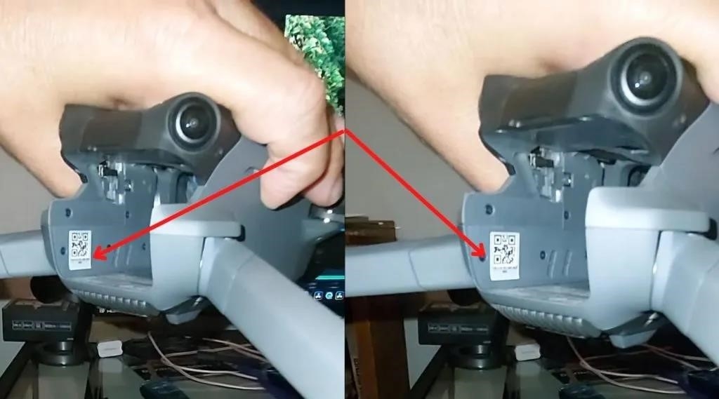 Расположение серийного номера DJI Mavic 3 Расположение серийного номера DJI Mavic 3